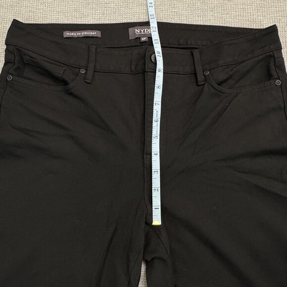 NYDJ Womens Marilyn Straight Black Trouser Size 12P Lift Tuck Technology Stretch - Picture 11 of 15